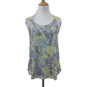 Under Armour Mesh Strap Tank Top Womens S Small Loose Heatgear Athletic Abstract